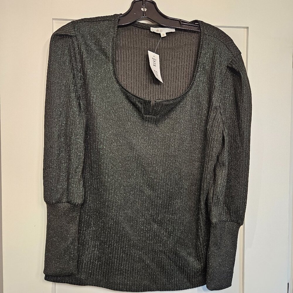 Celo Black Green Metallic Long Sleeve